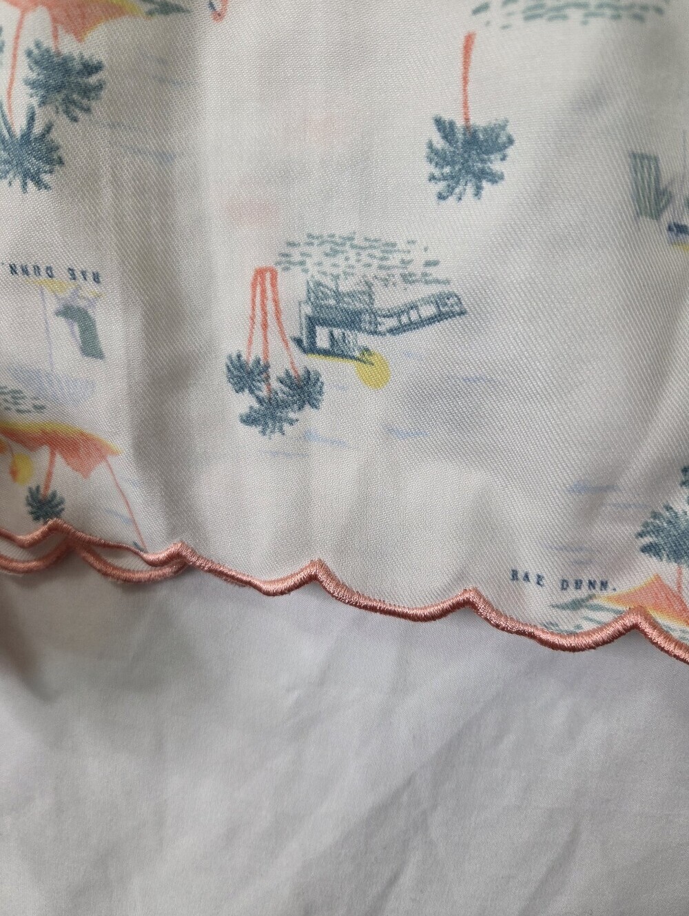 Rae Dunn Beach Print Pajama Set Large Cami Shorts Scalloped Trim Sleepwear - Picture 13 of 14